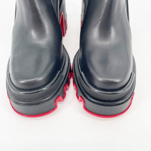 Christian Louboutin Marchacroche Duna Black  Lug Sole Ankle Chelsea Boots EU 37 - Picture 6 of 12